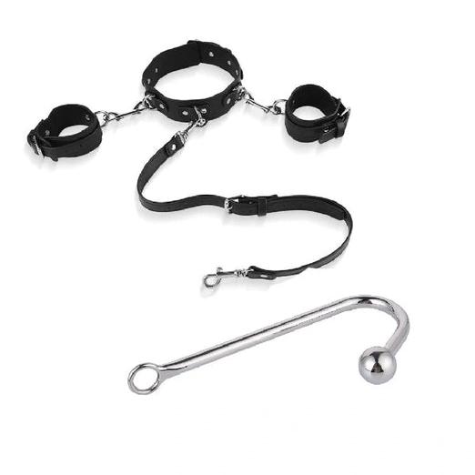 Anal Hooks Elegant Anal with Cuffs Collar Beaded 5334 and Hook 0113